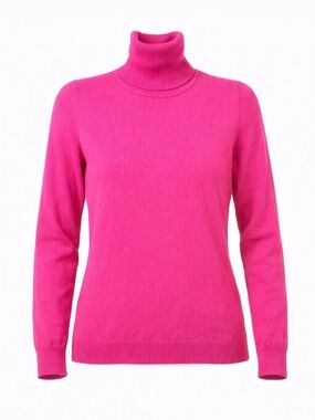 Hot pink Mongolian Cashmere turtleneck sweater Small Luxurious Jumper 1234